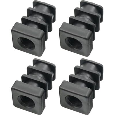 Design61 4 tampões de rosca para tubos quadrados com rosca de plástico injetada, 16 x 16 mm, 1 1,5 mm com rosca interior M8 Design61 4 tampões de rosca para tubos quadrados com rosca de plástico injetada, 16 x 16 mm, 1 1,5 mm com rosca interior M8