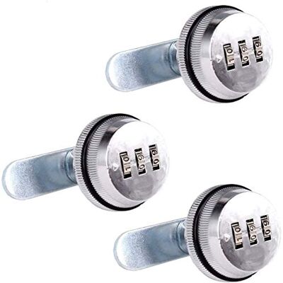 Spotact Combinação Cam Lock fechaduras de segurança cromado brilhante gerador fechadura codificada para caixa de liga de zinco armário (3 peças 3 cm) Spotact Combinação Cam Lock fechaduras de segurança cromado brilhante gerador fechadura codificada para caixa de liga de zinco armário (3 peças 3 cm)