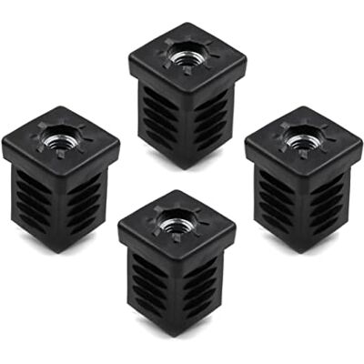 Design61 4 tampões roscados de tubo quadrado de 30 x 30 mm, espessura da parede 1-2 mm com rosca interna M10 Design61 4 tampões roscados de tubo quadrado de 30 x 30 mm, espessura da parede 1-2 mm com rosca interna M10