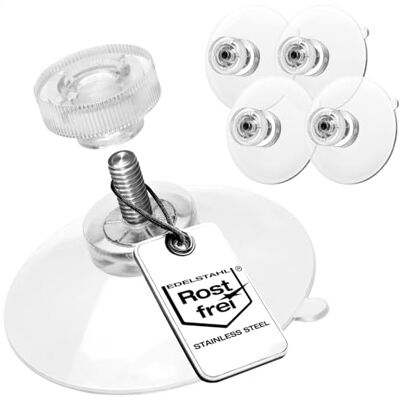 com-four ® 4 x ventosas de rosca M4, Ø 40 mm, fixação extra forte Ventosa premium com porca serrilhada transparente fácil instalação sem perfuração com-four ® 4 x ventosas de rosca M4, Ø 40 mm, fixação extra forte Ventosa premium com porca serrilhada transparente fácil instalação sem perfuração