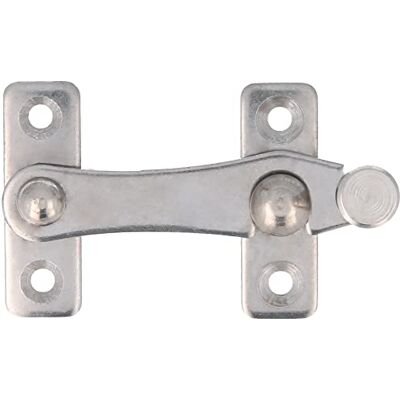 Amig Almofada para janela direita, 75 x 46 mm, gancho para portas, janelas e janelas fechadura para interior e exterior, aço inoxidável 18/8 prateado brilhante Amig Almofada para janela direita, 75 x 46 mm, gancho para portas, janelas e janelas fechadura para interior e exterior, aço inoxidável 18/8 prateado brilhante
