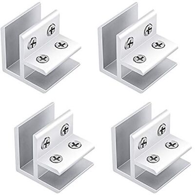 INCREWAY Suporte de vidro de 4 peças, 90 graus 10-12 mm ajustável suporte para prateleira de vidro abraçadeiras de vidro INCREWAY Suporte de vidro de 4 peças, 90 graus 10-12 mm ajustável suporte para prateleira de vidro abraçadeiras de vidro