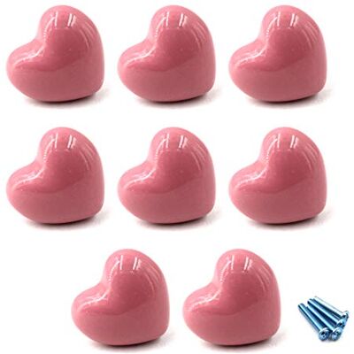 SeeRaphee - Pink Heart Ceramic - Pink - Heart Shape - puxadores de armário SeeRaphee - Pink Heart Ceramic - Pink - Heart Shape - puxadores de armário