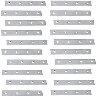 AERZETIX Conjunto de 20 placas de montagem planas, 110 x 15 x 2 mm, perfuradas com 4 orifícios, suporte de fixação em aço, encaixe para móvel montagem ajustável nas ferragens AERZETIX Conjunto de 20 placas de montagem planas, 110 x 15 x 2 mm, perfuradas com 4 orifícios, suporte de fixação em aço, encaixe para móvel montagem ajustável nas ferragens