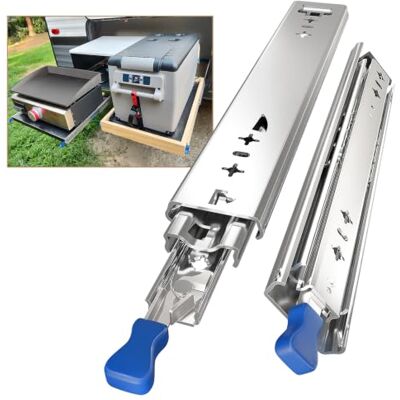 AOLISHENG Guias de correr para gavetas com travão de 1000 mm extensão completa para trabalho pesado trilhos para gavetas 100 kg capacidade de carga com fechadura 1 par (2 peças) AOLISHENG Guias de correr para gavetas com travão de 1000 mm extensão completa para trabalho pesado trilhos para gavetas 100 kg capacidade de carga com fechadura 1 par (2 peças)