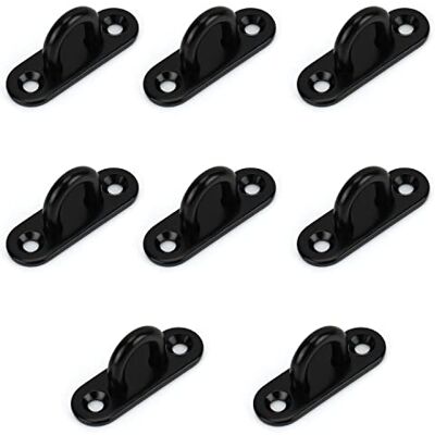 BELLE VOUS Pacote de 8 ganchos para pendurar M5 preto argolas de aço inoxidável, resistente à âncora parede/teto com placa retangular de 50 x 15 mm, capacidade de 40 kg BELLE VOUS Pacote de 8 ganchos para pendurar M5 preto argolas de aço inoxidável, resistente à âncora parede/teto com placa retangular de 50 x 15 mm, capacidade de 40 kg