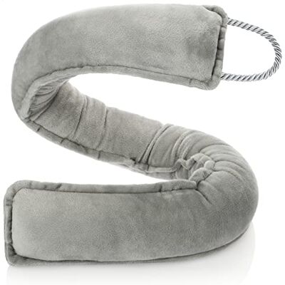 com-four ® Corta-vento, corta-vento extra forte com cordão, corta-vento eficaz, boa vedação contra correntes de ar e perda de calor, felpudo (cinzento claro) com-four ® Corta-vento, corta-vento extra forte com cordão, corta-vento eficaz, boa vedação contra correntes de ar e perda de calor, felpudo (cinzento claro)