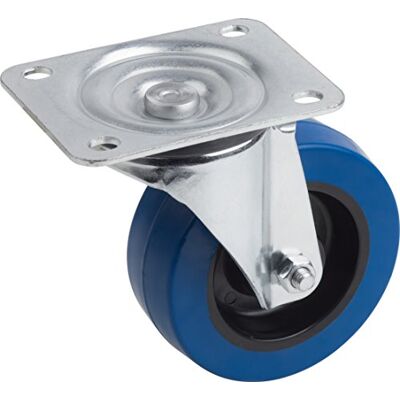 Metafranc Master Caster ✓ Placa de 105 x 80 mm ✓ rodas elásticas de borracha sólida ✓ banda de rolamento de rolo/rolo resistente, Metafranc Master Caster ✓ Placa de 105 x 80 mm ✓ rodas elásticas de borracha sólida ✓ banda de rolamento de rolo/rolo resistente,