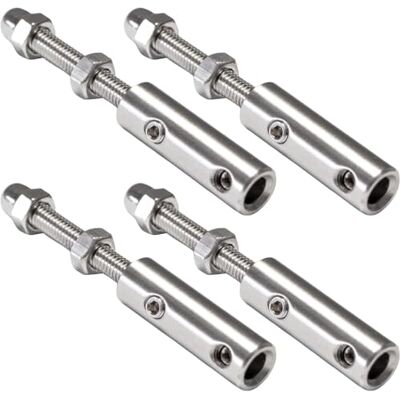 PRIOstahl Conjunto de 4 abraçadeiras para cabo de aço M6 de aço inoxidável V2A sensor de cabo, terminal rosqueado para cabos de aço de 4 6 mm, cabo de aço, tensor inoxidável, varanda PRIOstahl Conjunto de 4 abraçadeiras para cabo de aço M6 de aço inoxidável V2A sensor de cabo, terminal rosqueado para cabos de aço de 4 6 mm, cabo de aço, tensor inoxidável, varanda