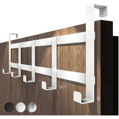 Menz Cabide de porta de aço inoxidável, cabide para porta branco para pendurar, economia de espaço, cabide universal para entrada para pendurar, gancho para porta estável para pendurar Menz Cabide de porta de aço inoxidável, cabide para porta branco para pendurar, economia de espaço, cabide universal para entrada para pendurar, gancho para porta estável para pendurar