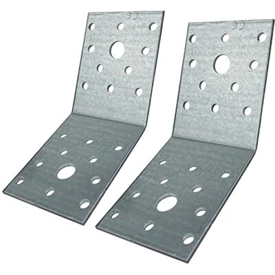AERZETIX Conjunto de 2 placas de montagem e fixação de 135° 70 x 70 x 55 x 2,5 mm, esquadria/ângulo, suporte perfurado de estrutura com 22 orifícios, em aço galvanizado Z275 AERZETIX Conjunto de 2 placas de montagem e fixação de 135° 70 x 70 x 55 x 2,5 mm, esquadria/ângulo, suporte perfurado de estrutura com 22 orifícios, em aço galvanizado Z275