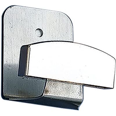 Amig Cabide para roupa com chapa de aço inoxidável Mod.8 50 x 40 mm gancho autocolante ou parafuso com aba Para paredes ou portas, acabamento cromado Amig Cabide para roupa com chapa de aço inoxidável Mod.8 50 x 40 mm gancho autocolante ou parafuso com aba Para paredes ou portas, acabamento cromado