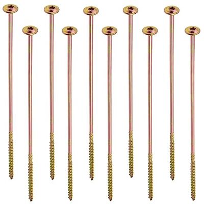 AERZETIX C67504 Jogo de 10 Parafusos para madeira Ø6x240mm com cabeça larga arredondada com ranhura de estrela T30 em aço galvanizado carpintaria, contraplacado, aglomerado, melamina AERZETIX C67504 Jogo de 10 Parafusos para madeira Ø6x240mm com cabeça larga arredondada com ranhura de estrela T30 em aço galvanizado carpintaria, contraplacado, aglomerado, melamina