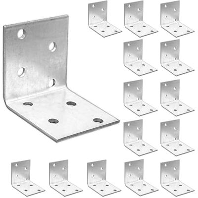 OMIdeas 15 x Esquadro com placa perfurada (40 x 40 x 40) Conectores em ângulo Esquadro largo Suportes de ângulo chapa de aço galvanizado OMIdeas 15 x Esquadro com placa perfurada (40 x 40 x 40) Conectores em ângulo Esquadro largo Suportes de ângulo chapa de aço galvanizado