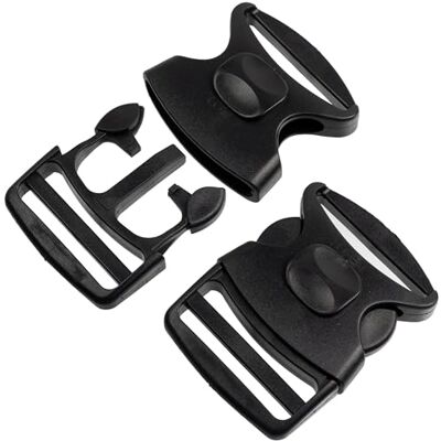 AERZETIX Lote de 4 fivelas de clipe ajustáveis com fecho passo da correia de 50 mm para mochila e alças ajuste tiracoloeiras projetos de costura cor preta plástico AERZETIX Lote de 4 fivelas de clipe ajustáveis com fecho passo da correia de 50 mm para mochila e alças ajuste tiracoloeiras projetos de costura cor preta plástico