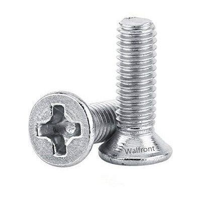 Walfront 100 peças M3 parafusos de cabeça, Torniñlls de cabeça, parafusos de cabeça planos, cruz de aço, inoxidável SS304 fio completo (M3 × 12 mm) Walfront 100 peças M3 parafusos de cabeça, Torniñlls de cabeça, parafusos de cabeça planos, cruz de aço, inoxidável SS304 fio completo (M3 × 12 mm)