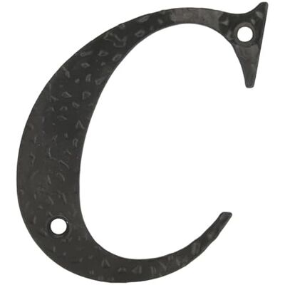 Amig Letra C para casas ou portais 100 x 97 mm Para paredes ou paredes exteriores de casas em aço acabamento em preto epóxi estilo forjado, inclui tacos e puxões de fundo Amig Letra C para casas ou portais 100 x 97 mm Para paredes ou paredes exteriores de casas em aço acabamento em preto epóxi estilo forjado, inclui tacos e puxões de fundo