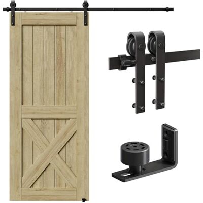 CCJH 3M/10FT Calha para Porta de Correr Kit de Acessórios para Portas de Correr, Inclui Guia de Chão Ajustável CCJH 3M/10FT Calha para Porta de Correr Kit de Acessórios para Portas de Correr, Inclui Guia de Chão Ajustável