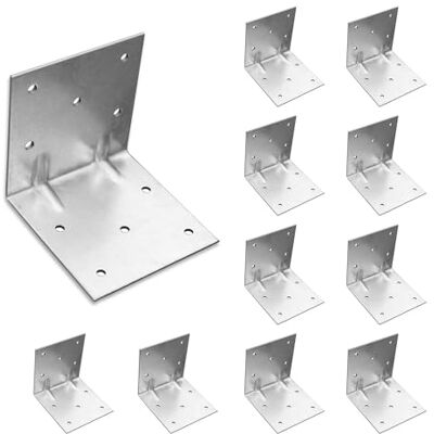 OMIdeas 10 x Conectores em ângulo (80 x 80 x 80 x 2) Esquadria larga Suportes de ângulo Reforçados de canto em chapa de aço galvanizado OMIdeas 10 x Conectores em ângulo (80 x 80 x 80 x 2) Esquadria larga Suportes de ângulo Reforçados de canto em chapa de aço galvanizado