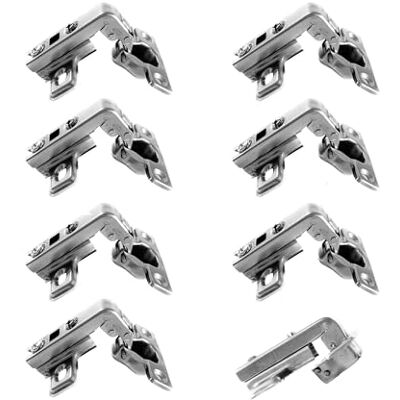 LIKERAINY dobradiça de tacos de 90 graus Ø 26 mm H4 sem amortecimento para portas, dobradiças de braço curto e compacto para portas de móveis embutidos armário conjunto de 8 peças LIKERAINY dobradiça de tacos de 90 graus Ø 26 mm H4 sem amortecimento para portas, dobradiças de braço curto e compacto para portas de móveis embutidos armário conjunto de 8 peças