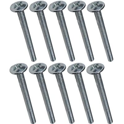AERZETIX C44748 Conjunto de 10 Parafuso para puxadores de móveis cabeça grande abaulada Ø 4 x 45 mm aço galvanizado pegada Pozidriv bricolage renovação decoração AERZETIX C44748 Conjunto de 10 Parafuso para puxadores de móveis cabeça grande abaulada Ø 4 x 45 mm aço galvanizado pegada Pozidriv bricolage renovação decoração