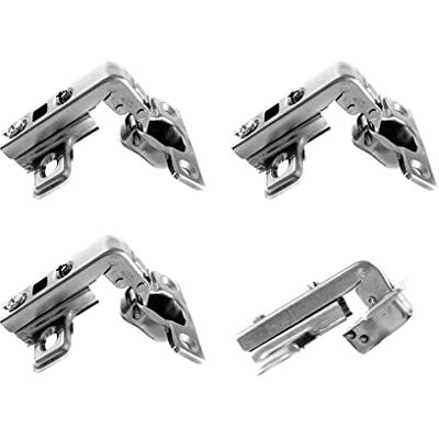 LIKERAINY 90 graus dobradiça de tacos Ø 26 mm H4 sem amortecimento para portas, dobradiças de braço curto e compacto para portas de recesso armário conjunto de 4 peças LIKERAINY 90 graus dobradiça de tacos Ø 26 mm H4 sem amortecimento para portas, dobradiças de braço curto e compacto para portas de recesso armário conjunto de 4 peças