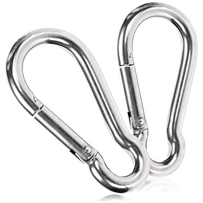 com-four ® 2 x mosquetão premium de aço inoxidável resistente gancho com-four ® 2 x mosquetão premium de aço inoxidável resistente gancho