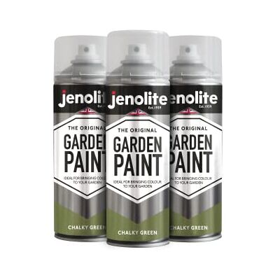 JENOLITE Tinta em spray para móveis de jardim, giz verde, 3 x 400 ml, ideal para móveis de jardim e ornamentos, uso em madeira, metal, plástico, pedra, cerâmica (PANATONE 378U) JENOLITE Tinta em spray para móveis de jardim, giz verde, 3 x 400 ml, ideal para móveis de jardim e ornamentos, uso em madeira, metal, plástico, pedra, cerâmica (PANATONE 378U)