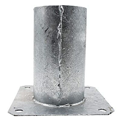 DOJA Barcelona Ancoragem poste redondo, PACK de 4, 81 x 150 x 150 mm, aço galvanizado, suporte redondo para poste com base parafusável, suporte para postes de madeira, cercas para jardim, varão DOJA Barcelona Ancoragem poste redondo, PACK de 4, 81 x 150 x 150 mm, aço galvanizado, suporte redondo para poste com base parafusável, suporte para postes de madeira, cercas para jardim, varão