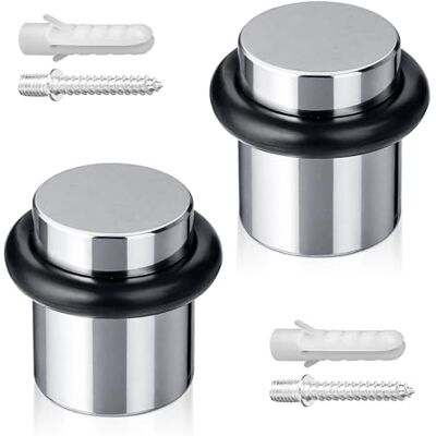 ECENCE Tampa da porta para o chão para aparafusar 2 peças cromado Aço inoxidável, Ø 20 x 25 mm proteção de parede, incluindo parafusos e buchas ECENCE Tampa da porta para o chão para aparafusar 2 peças cromado Aço inoxidável, Ø 20 x 25 mm proteção de parede, incluindo parafusos e buchas