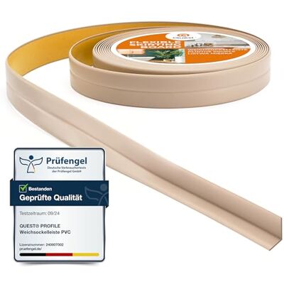 Garmin Rodapés flexível auto-adesivo, rodapé dobrável para cozinha, casa de banho, fita de vedação, perfil PVC, estanque, decorativo, 10 mm x 10 mm, (bege, 5 m) Garmin Rodapés flexível auto-adesivo, rodapé dobrável para cozinha, casa de banho, fita de vedação, perfil PVC, estanque, decorativo, 10 mm x 10 mm, (bege, 5 m)