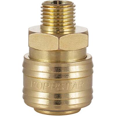 POPPSTAR Conectores rápidos de ar comprimido, diâmetro nominal 7,2 mm com rosca externa (macho) de 1/4 polegadas para conexão de ar comprimido POPPSTAR Conectores rápidos de ar comprimido, diâmetro nominal 7,2 mm com rosca externa (macho) de 1/4 polegadas para conexão de ar comprimido