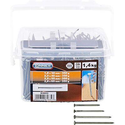 Connex B30053 - Conjunto de pregos, 4 tamanhos, balde 1400g - Ferramentas Manuais Connex B30053 - Conjunto de pregos, 4 tamanhos, balde 1400g - Ferramentas Manuais