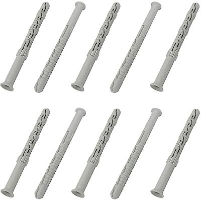 AERZETIX Conjunto de 10 buchas universais Ø 8 x 100 mm com flange chanfrada / fresada em poliamida alvenaria fixação betão tijolo bloco cimento trabalho construção parafuso construção AERZETIX Conjunto de 10 buchas universais Ø 8 x 100 mm com flange chanfrada / fresada em poliamida alvenaria fixação betão tijolo bloco cimento trabalho construção parafuso construção