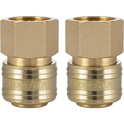 POPPSTAR Conectores rápidos de ar comprimido, diâmetro nominal 7,2 mm com rosca interna (fêmea) de 1/2 polegadas para conexão de ar comprimido, 2 unidades POPPSTAR Conectores rápidos de ar comprimido, diâmetro nominal 7,2 mm com rosca interna (fêmea) de 1/2 polegadas para conexão de ar comprimido, 2 unidades