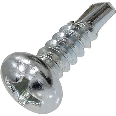 AERZETIX Conjunto de 25 Parafuso para chapa metálica autoperfurante, Ø 5,5 x 19 mm, cabeça cilíndrica abaulada DIN 7504 N em aço galvanizado, com impressão cruciforme cor: prata AERZETIX Conjunto de 25 Parafuso para chapa metálica autoperfurante, Ø 5,5 x 19 mm, cabeça cilíndrica abaulada DIN 7504 N em aço galvanizado, com impressão cruciforme cor: prata