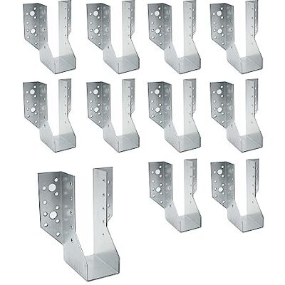 DOJA Barcelona Suporte de feixe, pack de 10, sapatos de feixe tipo A, 48 x 136 x 75 mm, em zinco, sapatos de feixe com asas, para suporte poste de madeira, vigas de madeira para pérgolas e feixe de madeira exterior DOJA Barcelona Suporte de feixe, pack de 10, sapatos de feixe tipo A, 48 x 136 x 75 mm, em zinco, sapatos de feixe com asas, para suporte poste de madeira, vigas de madeira para pérgolas e feixe de madeira exterior