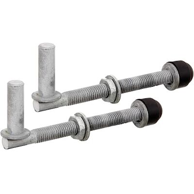 Alberts Gozne, um par, para parafusar, ajustável, galvanizado a quente, Ø do eixo entre 13 mm, comprimento 140 mm, rosca M12 Alberts Gozne, um par, para parafusar, ajustável, galvanizado a quente, Ø do eixo entre 13 mm, comprimento 140 mm, rosca M12