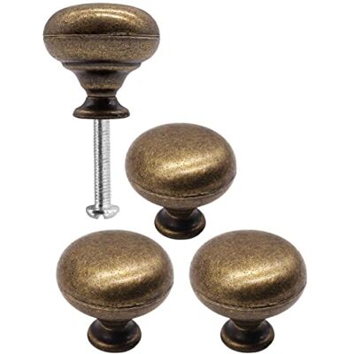 Fuxxer Conjunto de 4 puxadores antigos para móveis, cor bronze, 30 x 30 mm Fuxxer Conjunto de 4 puxadores antigos para móveis, cor bronze, 30 x 30 mm