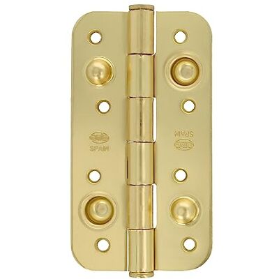 Amig Pacote de 6 dobradiças de segurança para portas, cantos redondos abertura e fecho silenciosos, segura portas de entrada com firmeza, aço dourado, latado, 150 x 82 x 3 mm Amig Pacote de 6 dobradiças de segurança para portas, cantos redondos abertura e fecho silenciosos, segura portas de entrada com firmeza, aço dourado, latado, 150 x 82 x 3 mm