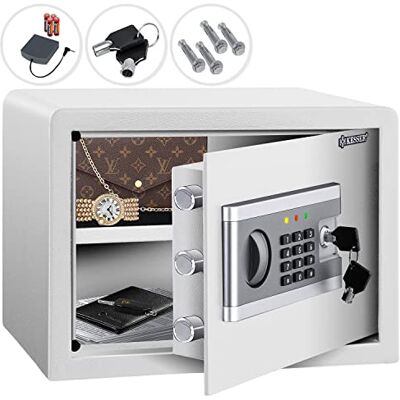 KESSER ® Electr. Seguro Inclui Caixa de bateria Cofre eletrônico 3 fechaduras de eixo duplo Cofre de parede de chão Cofre para móveis Iluminação interior, M prata KESSER ® Electr. Seguro Inclui Caixa de bateria Cofre eletrônico 3 fechaduras de eixo duplo Cofre de parede de chão Cofre para móveis Iluminação interior, M prata