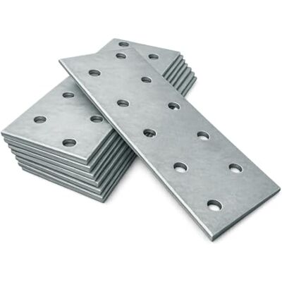 OMIdeas 10 placas perfuradas (100 x 40 x 2) placas de união planas de aço placa de montagem suporte de fixação galvanizado OMIdeas 10 placas perfuradas (100 x 40 x 2) placas de união planas de aço placa de montagem suporte de fixação galvanizado