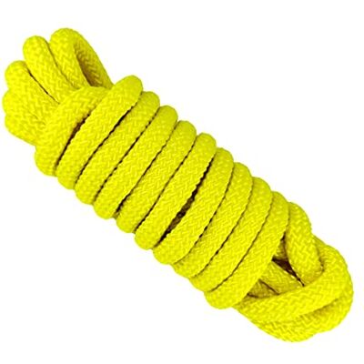 GOPEU 12MM Corda de poliéster de alta tenacidade. 5M. Amarelo Corda náutica trançada para barcos, amarração, campismo, toldos e bricolage; flexível e resistente à fricção. Fabricado em GOPEU 12MM Corda de poliéster de alta tenacidade. 5M. Amarelo Corda náutica trançada para barcos, amarração, campismo, toldos e bricolage; flexível e resistente à fricção. Fabricado em