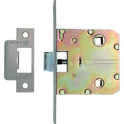 Amig Maçaneta Unificada Mod.2100 para Portas de Madeira de Passagem para Casas de Banho, Cozinhas ou Quartos Fecho de Embutir de Aço Inoxidável De Entrada 50 mm Frente em Canto Quadrado Amig Maçaneta Unificada Mod.2100 para Portas de Madeira de Passagem para Casas de Banho, Cozinhas ou Quartos Fecho de Embutir de Aço Inoxidável De Entrada 50 mm Frente em Canto Quadrado