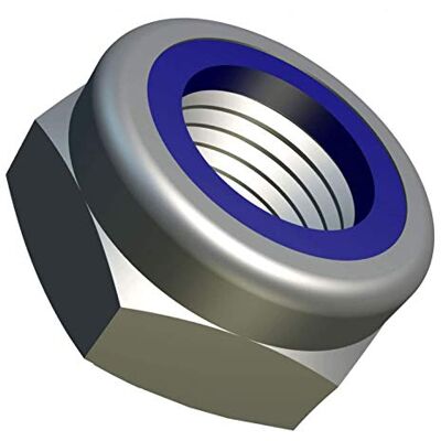 Keple M12 Porcas auto-bloqueadoras, porcas de segurança de nylon (embalagem de 25) porcas de segurança A2 aço inoxidável com hexágono auto-bloqueio ISO 10511 DIN 985 12 mm Keple M12 Porcas auto-bloqueadoras, porcas de segurança de nylon (embalagem de 25) porcas de segurança A2 aço inoxidável com hexágono auto-bloqueio ISO 10511 DIN 985 12 mm