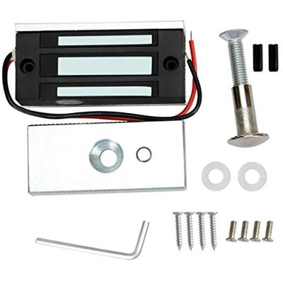YAVIS Fechadura magnética elétrica 60 kg 132 LBS fechadura eletromagnética força de retenção DC12 V para controlo de acesso porta sistema segurança Fail-Safe NC modo YAVIS Fechadura magnética elétrica 60 kg 132 LBS fechadura eletromagnética força de retenção DC12 V para controlo de acesso porta sistema segurança Fail-Safe NC modo