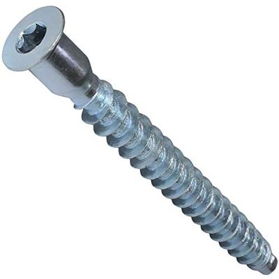 AERZETIX Conjunto de 50 parafusos Euro para móveis montagem de madeira Ø 7 x 70 mm cabeça avellanada aço galvanizado, metal 6 lados C41547 AERZETIX Conjunto de 50 parafusos Euro para móveis montagem de madeira Ø 7 x 70 mm cabeça avellanada aço galvanizado, metal 6 lados C41547