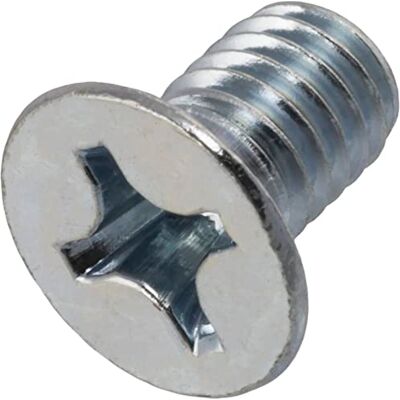 AERZETIX C59690 Conjunto de 50 parafusos de metal M6 x 10 mm com cabeça fresada PH3 DIN 965 em aço carbono dureza 4.8 acabamento galvanizado para fixação de parafusos de parafusos de AERZETIX C59690 Conjunto de 50 parafusos de metal M6 x 10 mm com cabeça fresada PH3 DIN 965 em aço carbono dureza 4.8 acabamento galvanizado para fixação de parafusos de parafusos de