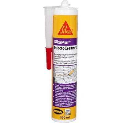 SIKA Tratamento contra humidade por capilaridade nas paredes Mur InjectoCream-100 Branco Interior/Exterior Anti-Mofo 300ml SIKA Tratamento contra humidade por capilaridade nas paredes Mur InjectoCream-100 Branco Interior/Exterior Anti-Mofo 300ml