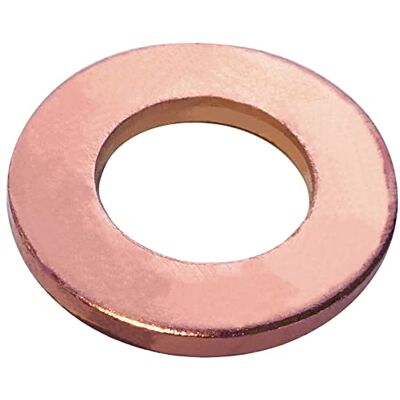 AERZETIX C57233 Conjunto de 5 arruelas planas de cobre M10 x 19,5 mm, espessura 1,9 mm, para parafuso M10 DIN 125 AERZETIX C57233 Conjunto de 5 arruelas planas de cobre M10 x 19,5 mm, espessura 1,9 mm, para parafuso M10 DIN 125